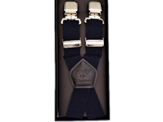 Knightsbridge Extra Long and Strong Wide Clip Braces Navy